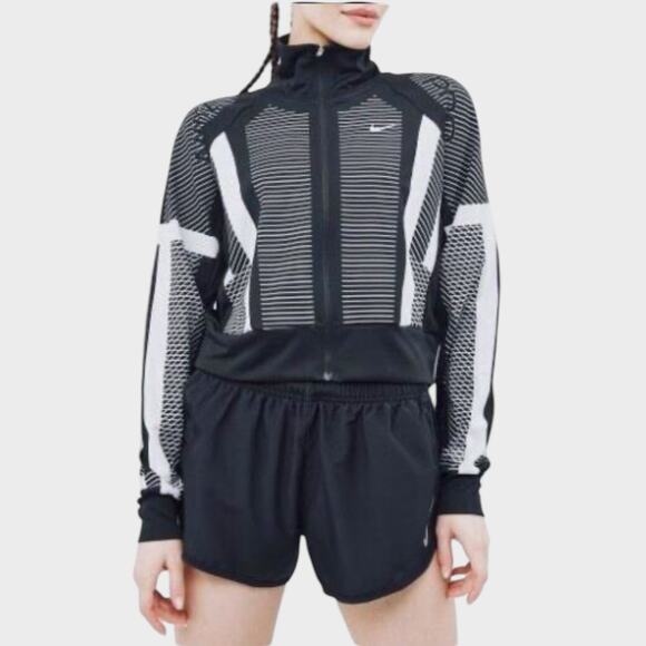 Nike Pro Cropped Dri-FIT Full Zip Track Jacket – Black | Size L - Picture 1 of 8